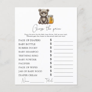 Lámina Oso y miel - Juego de adivinanzas de precios