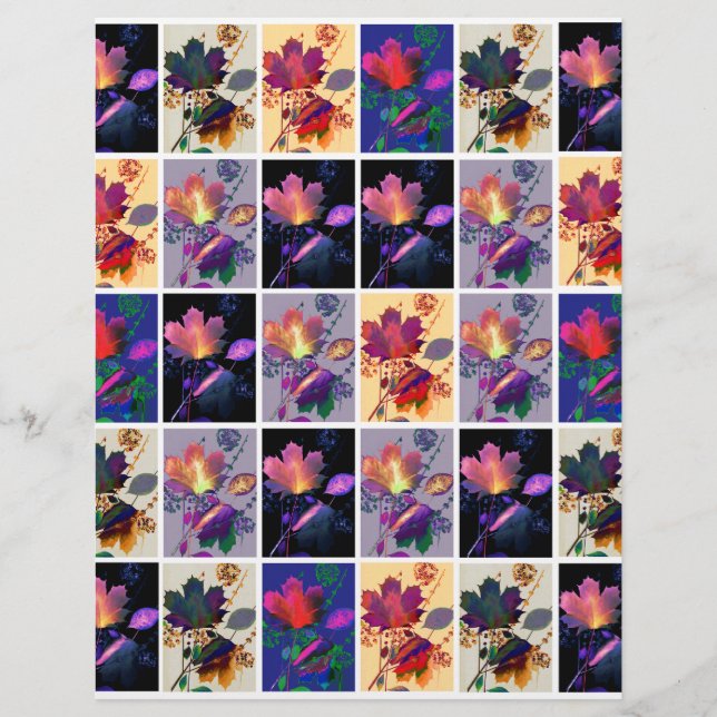 Lámina Otoño deja papel de cuadernillo rústico (Anverso)