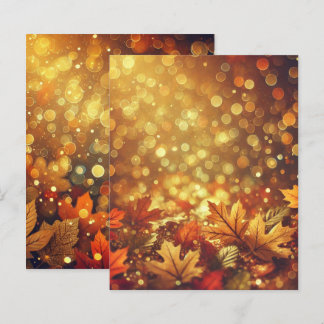 Lámina Otoño deja papel de cuaderno de bokeh