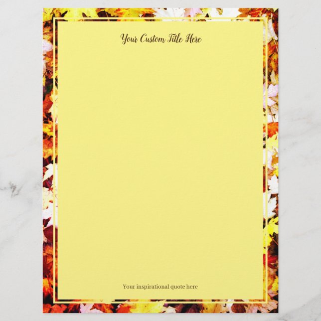 Lámina Otoño marrón deja papel de boda de fotografía (Anverso)