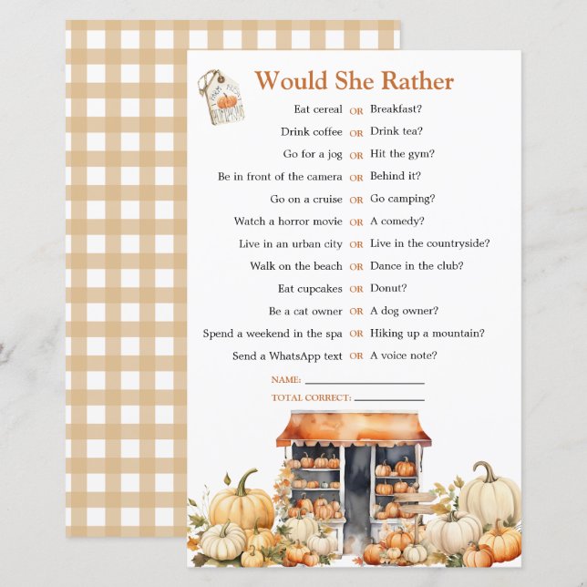 Lámina Otoño se va del mercado, preferiría (Anverso / Reverso)