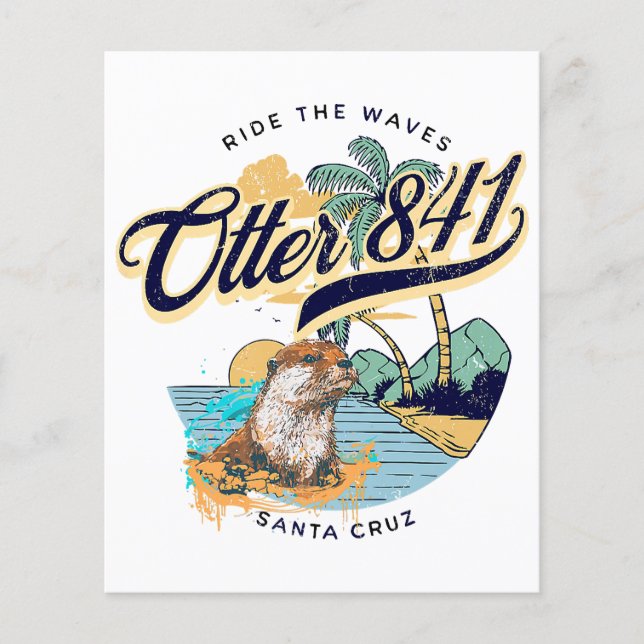 Lámina Otter 841 Surfing Otter 841 California Surf Board (Anverso)