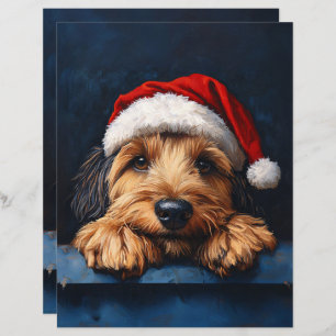 Lámina Otterhound In A Santa Hat Scrapbook Paper