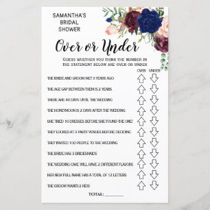 Lámina Ove o Under Bridal Ducha juego español-inglés