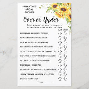 Lámina Ove o Under Bridal Ducha juego español-inglés