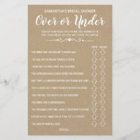 Ove o Under Bridal Ducha juego español-inglés