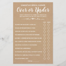 Lámina Ove o Under Bridal Ducha juego español-inglés