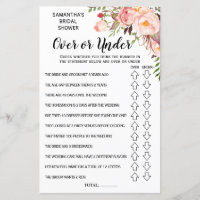 Ove o Under Bridal Ducha juego español-inglés