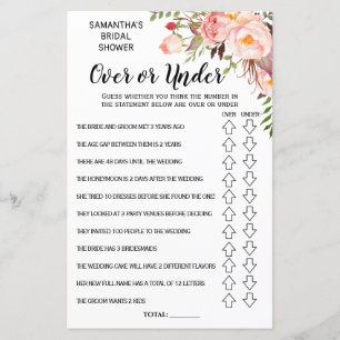Lámina Ove o Under Bridal Ducha juego español-inglés