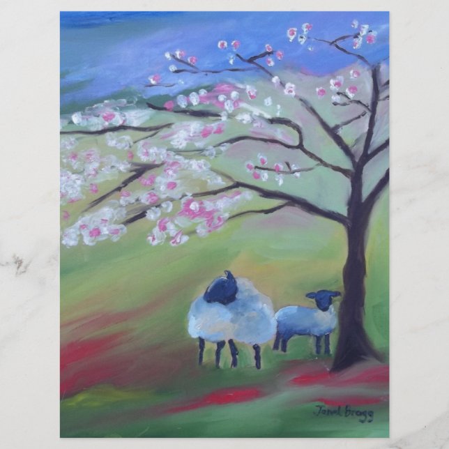 Lámina Oveja y Árbol de cerezas (Anverso)