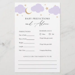 Lámina Over the Moon Baby Advice and Predictions Card