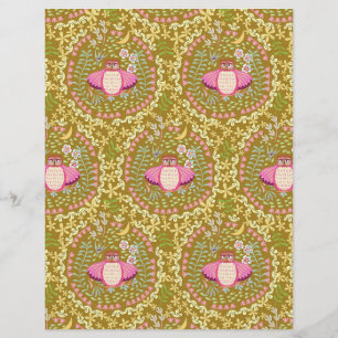 Lámina Owl Folk Mustard