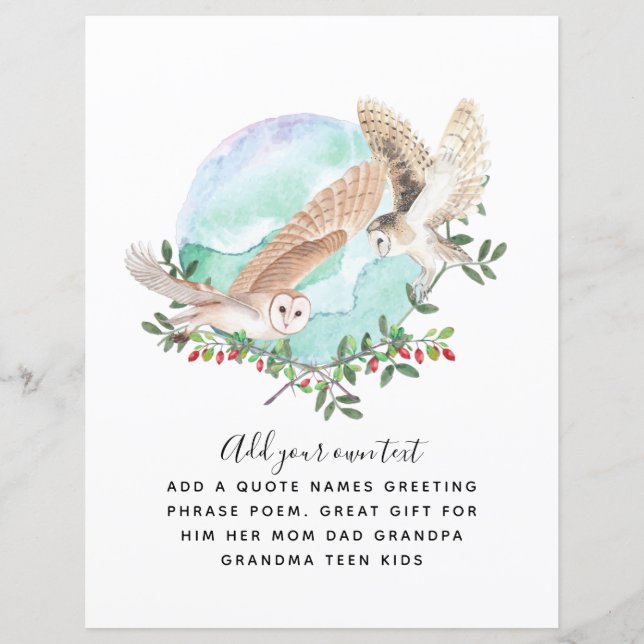 Lámina OWLS personalizado (Anverso)