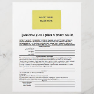 Lámina Pago Pro de exención incondicional en blanco