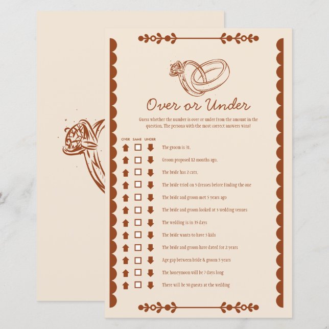 Lámina País occidental fuera o bajo juego de novias (Anverso / Reverso)