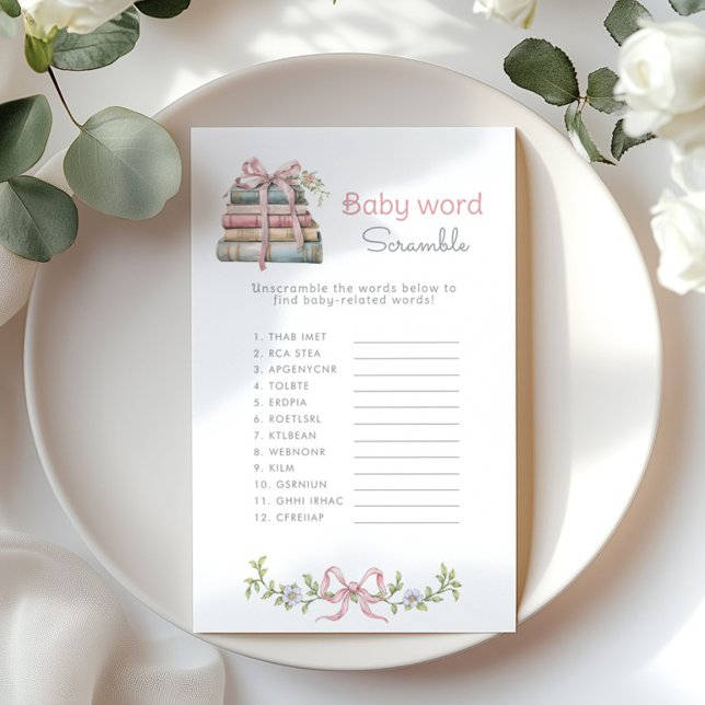 Lámina Palabra bebé Scramble Pink Bow Wildflower Storbook (Subido por el creador)