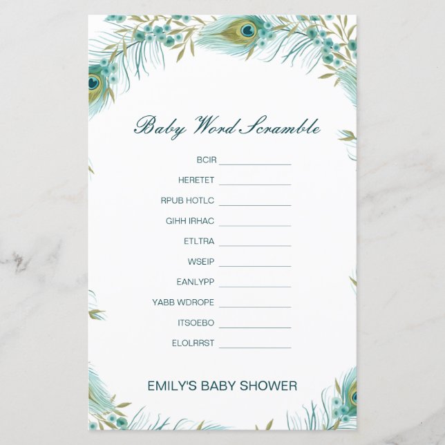 Lámina Palabra de bebé editable con respuesta (Anverso)