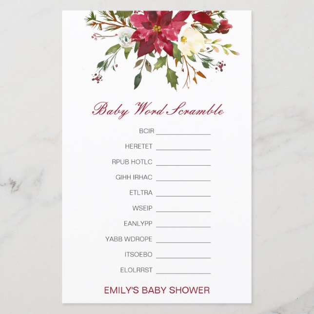 Lámina Palabra de bebé editable con respuesta (Anverso)