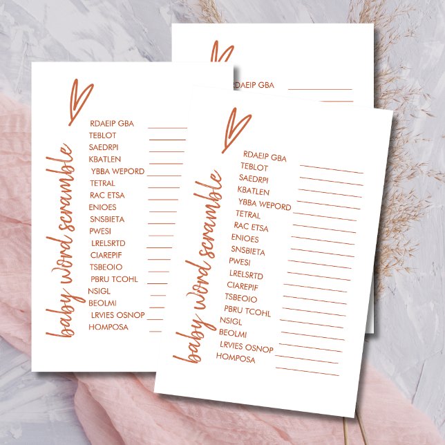 Lámina Palabra de bebé Scramble Boho Corazón mínimo terra (Subido por el creador)