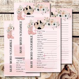 Lámina Palabra de bebé Scramble Saddle Up Western Cowgirl