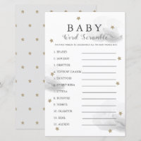 Palabra Estrellas y nubes enreda juego gris Baby S