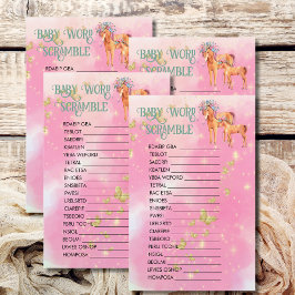 Lámina Palabras De Bebé Escarban Unicornio Mágico Y Marip