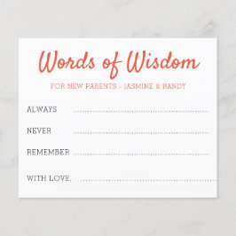 Lámina Palabras de sabiduría Fiesta nuevos padres Baby Sh