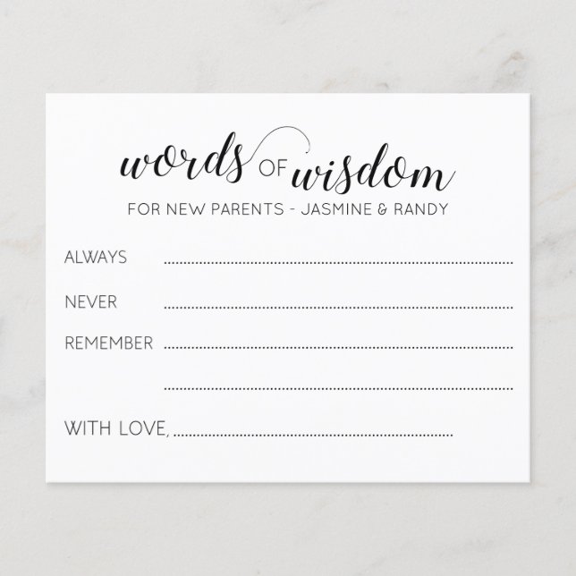 Lámina Palabras de sabiduría Los nuevos padres asesoran a (Anverso)