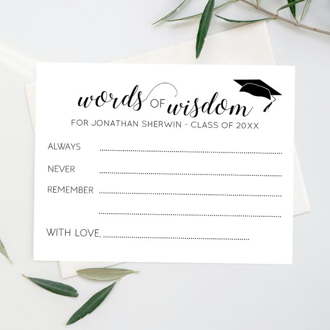 Lámina Palabras de Wisdom Grad Cap Graduation Advice (Subido por el creador)