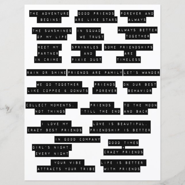 Lámina Palabras Grabado en relieve Para Cortar La Amistad (Anverso)