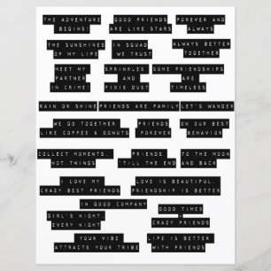 Lámina Palabras Grabado en relieve Para Cortar La Amistad