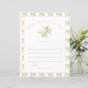 Lámina Palabras rosas del juego de Baby Shower Wisdom Swe