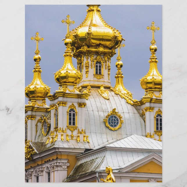 Lámina Palacio Peterhof y jardines Rusia de San Petersbur (Anverso)