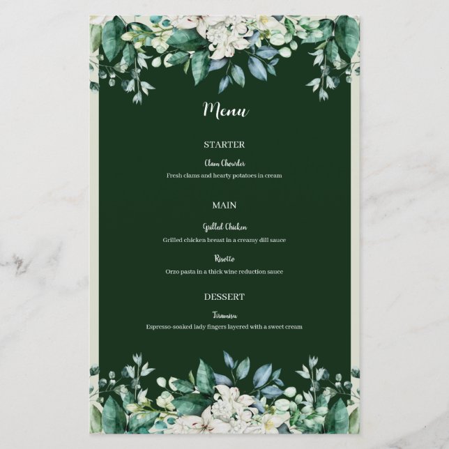 Lámina Paleta de acuarela verde de Boda de amor (Anverso)