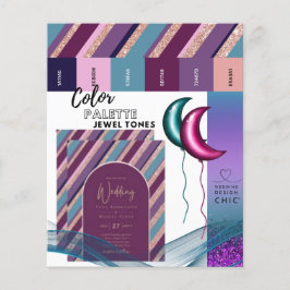 Lámina Paleta de colores Jewel Tones Magenta Rosa Verde a