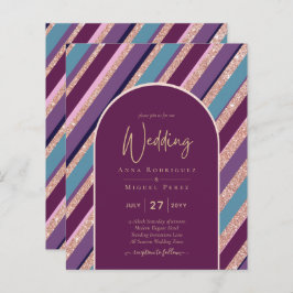 Lámina Palette Plum Morple Turquoise Rosa Boda de oro