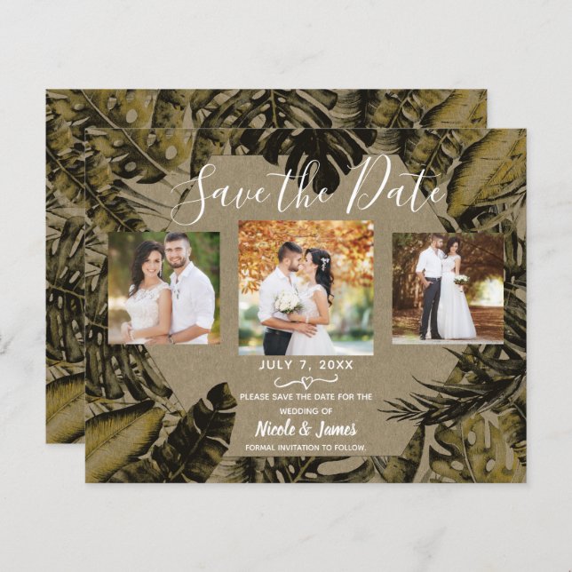 Lámina Palm tropical Kraft deja la boda para salvar la fe (Anverso / Reverso)