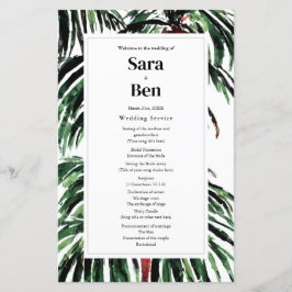 Lámina Palmeras pintadas Boda de playa moderna