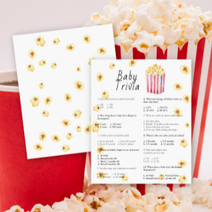 Lámina Palomitas de maíz - Trivia de bebé Juego de baby