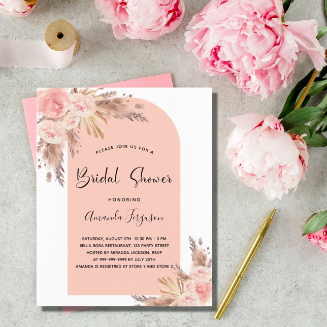 Lámina Pampas de ducha de novia invitación de presupuesto (Subido por el creador)