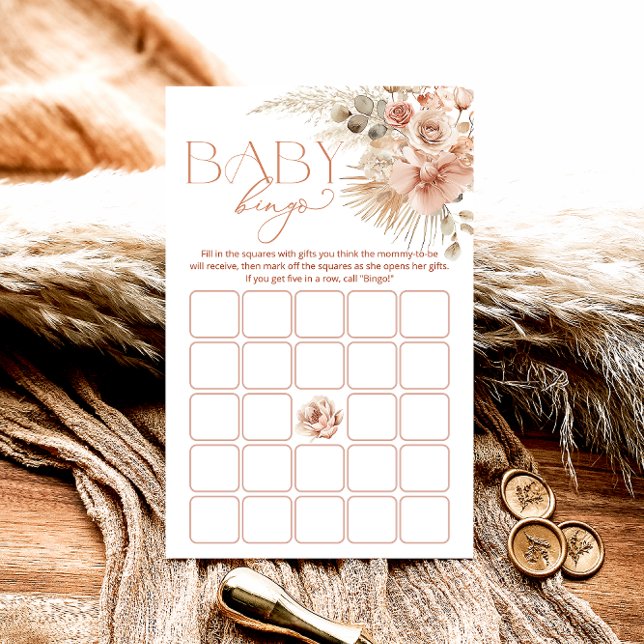 Lámina Pampas Grass Boho Bohemian Juego de Bingo Baby Sho (Subido por el creador)
