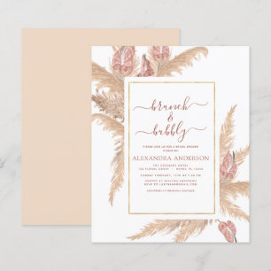 Lámina Pampas Grass Brunch Bubbly Boho Bridal Shower Invi