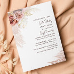 Lámina Pampas Grass Terracotta 80th Birthday Invitation<br><div class="desc">Pampas Grass Terracotta 80th Birthday Invitation usted puede fácilmente personalizar pulsando el botón "Personalizar". Perfecto para otros eventos de hitos especiales</div>
