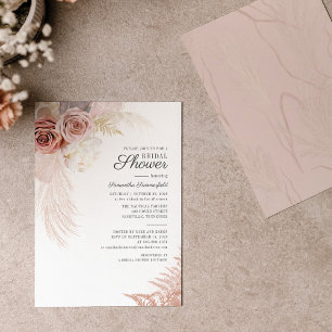 Lámina Pampas Grass Terracotta Bridal Shower Invitación