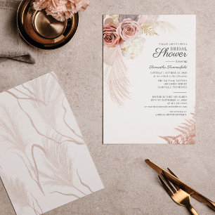 Lámina Pampas Grass Terracotta Bridal Shower Invitación