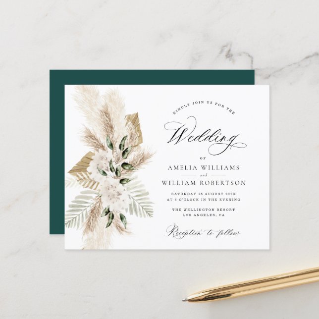 Lámina pampas hierba boda de vegetación de flores silvest (Anverso/Reverso In Situ)