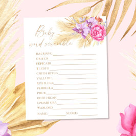 Lámina Pampas hierba - juego de ducha de bebé de Word scr