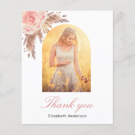 Lámina Pampas hierba rosa floral cumpleaños gracias