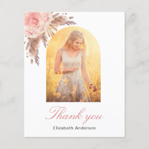 Lámina Pampas hierba rosa floral cumpleaños gracias