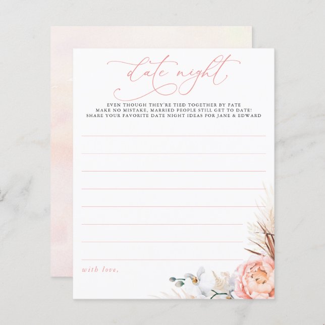 Lámina Pampas Rosa Grass Floral Date Ideas Nocturnas (Anverso / Reverso)